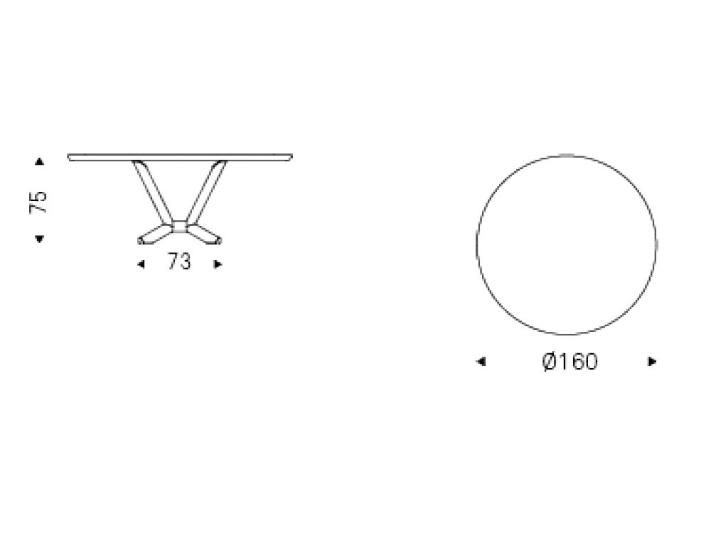 Medidas de la mesa redonda de comedor Planer keramik round de Cattelan Italia