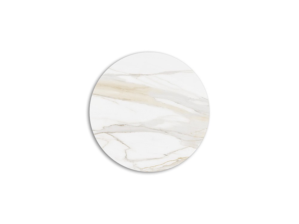 Sobre redondo porcelánico Golden Calacatta mate de Cattelan Italia