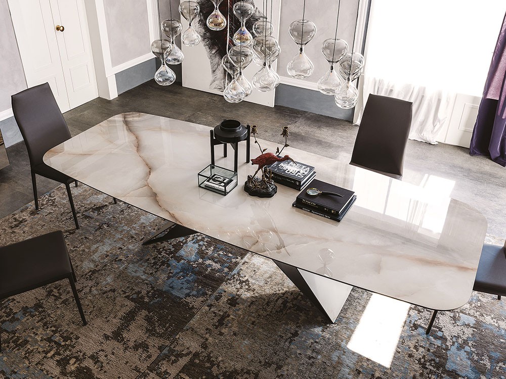 Con sobre porcelánico a elegir entre los que te ofrecemos, mesa Premier Keramik de Cattelan