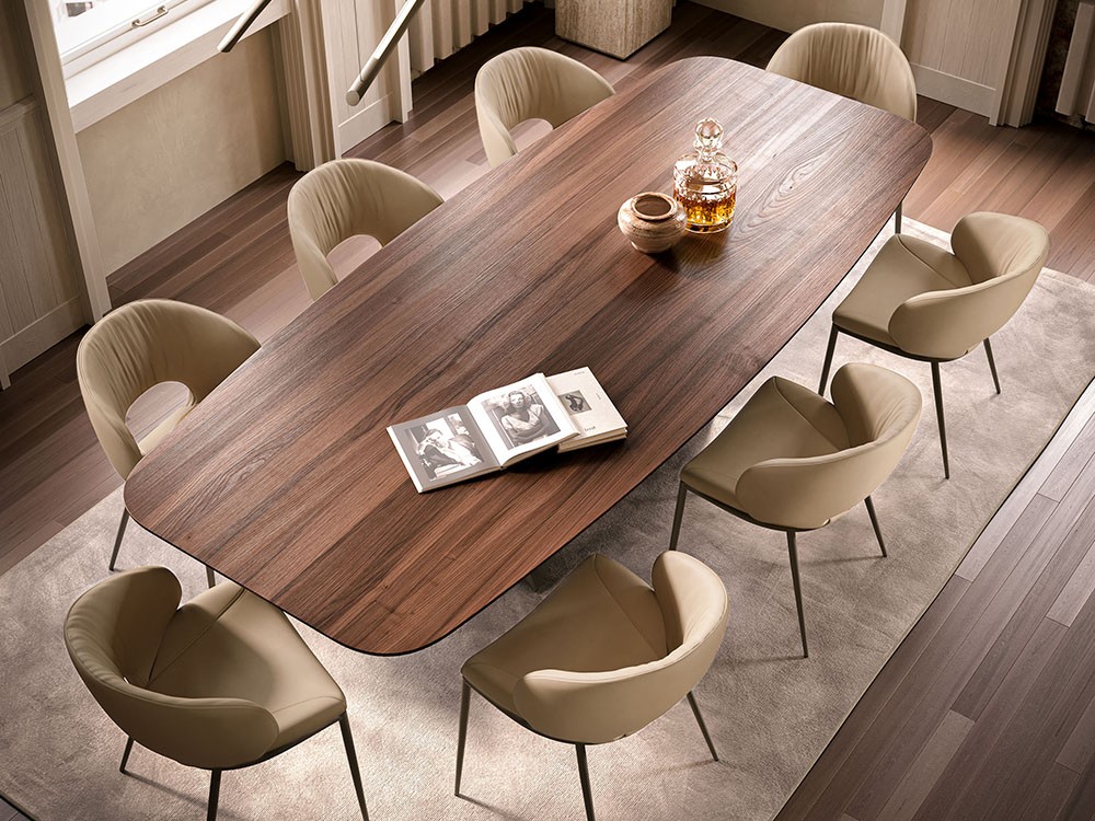 Skorpio Wood con sobre de chapa de madera natural de Cattelan