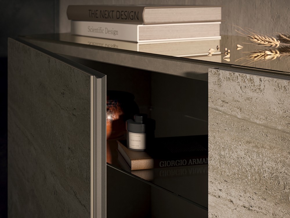 Aparador con frentes porcelánicos Metropol Keramik de Cattelan