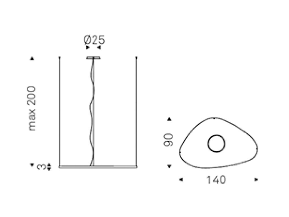 Medidas lámpara de techo Magellano Magnum 140cm de Cattelan