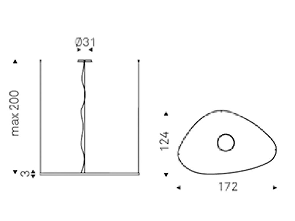Medidas lámpara de techo Magellano Magnum 172cm de Cattelan