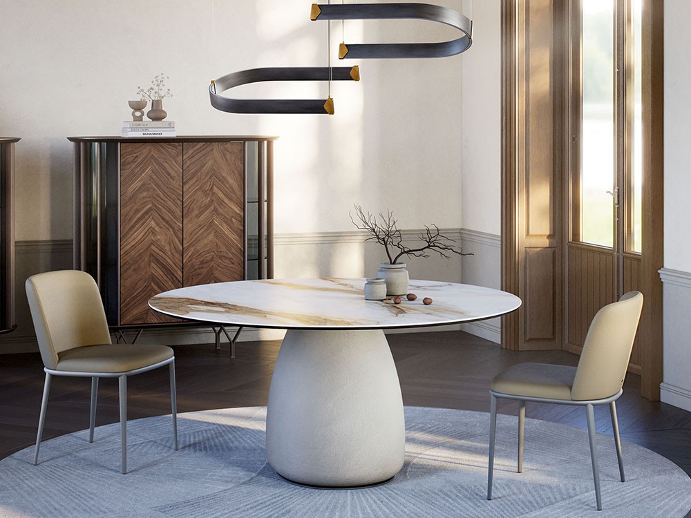 Mesa de comedor Botero Keramik Round de Cattelan