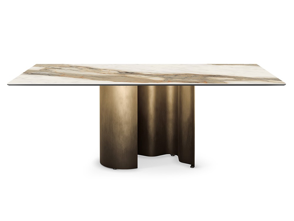 Mesa fija de comedor Papelito Keramik de Cattelan