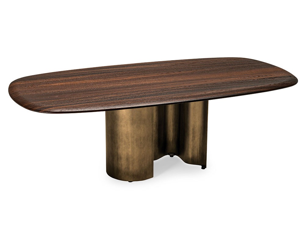 Sobre U con bordes redondeados en chapa natural Papelito Wood mesa de Cattelan