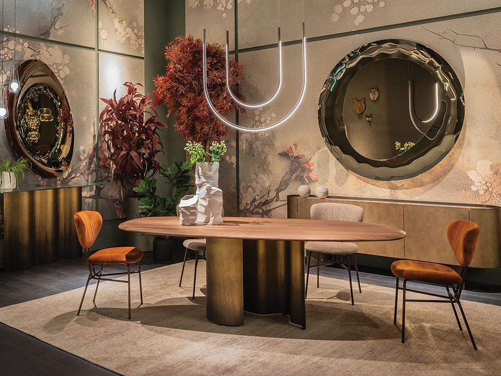 Con sobre en chapa natural de roble o nogal Papelito Wood mesa de Cattelan