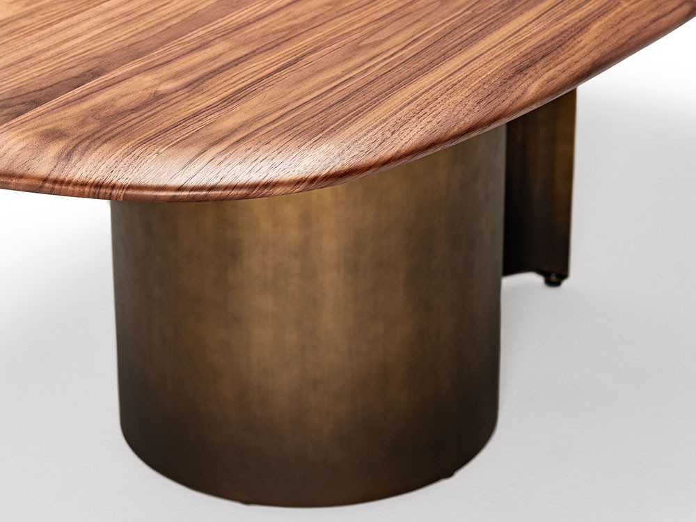 Con base de líneas sinuosas de acero de Papelito Wood U de Cattelan