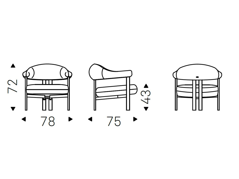 medidas de la butaca Greta Lounge de Cattelan
