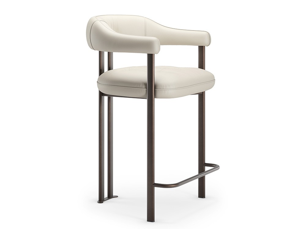 Taburete de diseño italiano Greta tapizado en ecopiel Cattelan