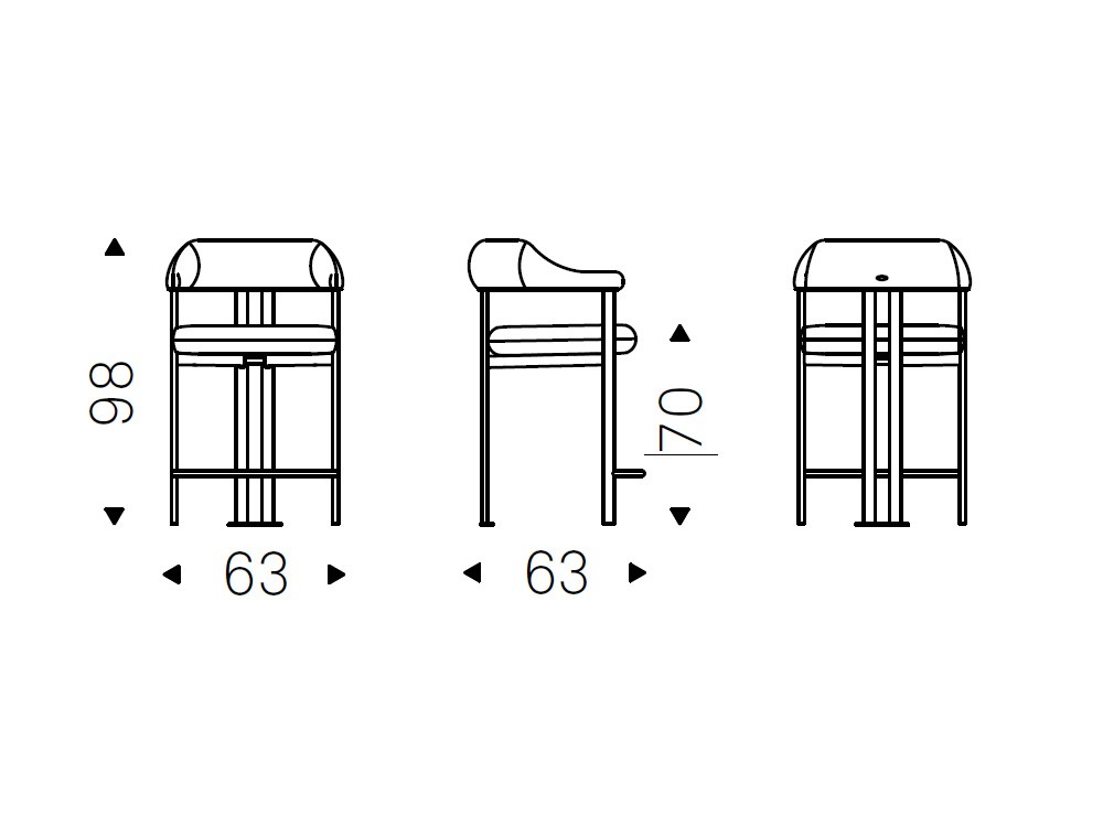 Medidas del taburete Greta de Cattelan