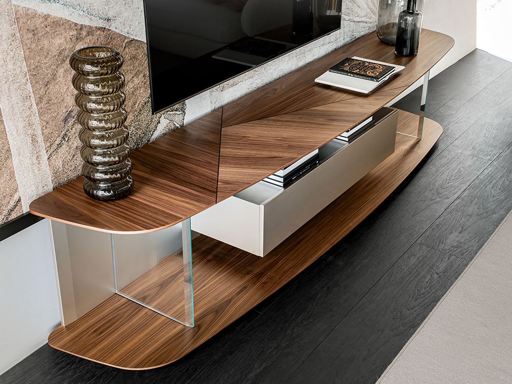 Disponible en dos medidas, elige tu combinación de acabados, mesa tv Altavista de Cattelan