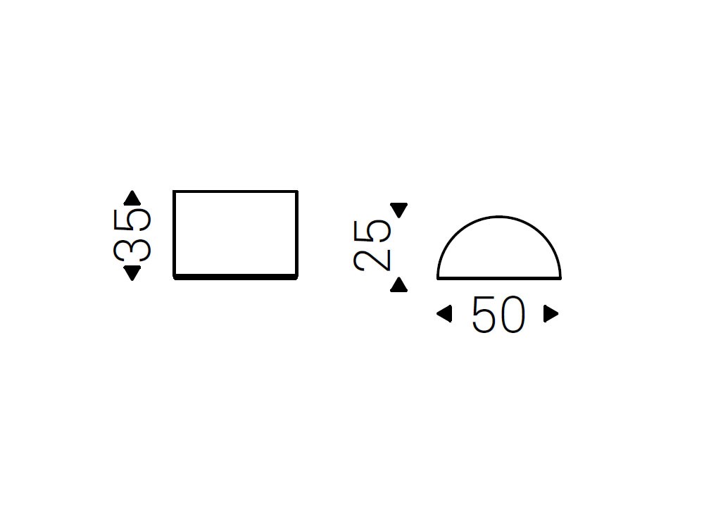 Medidas de la mesa Domingo de 35cm de altura de Cattelan