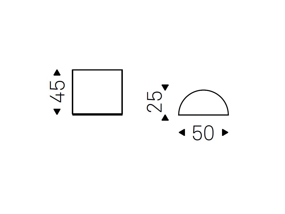 Medidas de la mesa Domingo de 45cm de altura de Cattelan