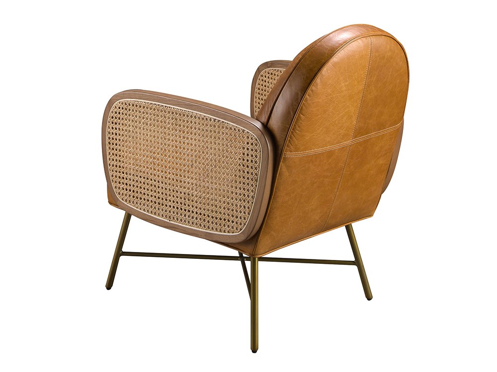 Tapizada en piel natural marrón sillón 5162 de Ángel Cerdá