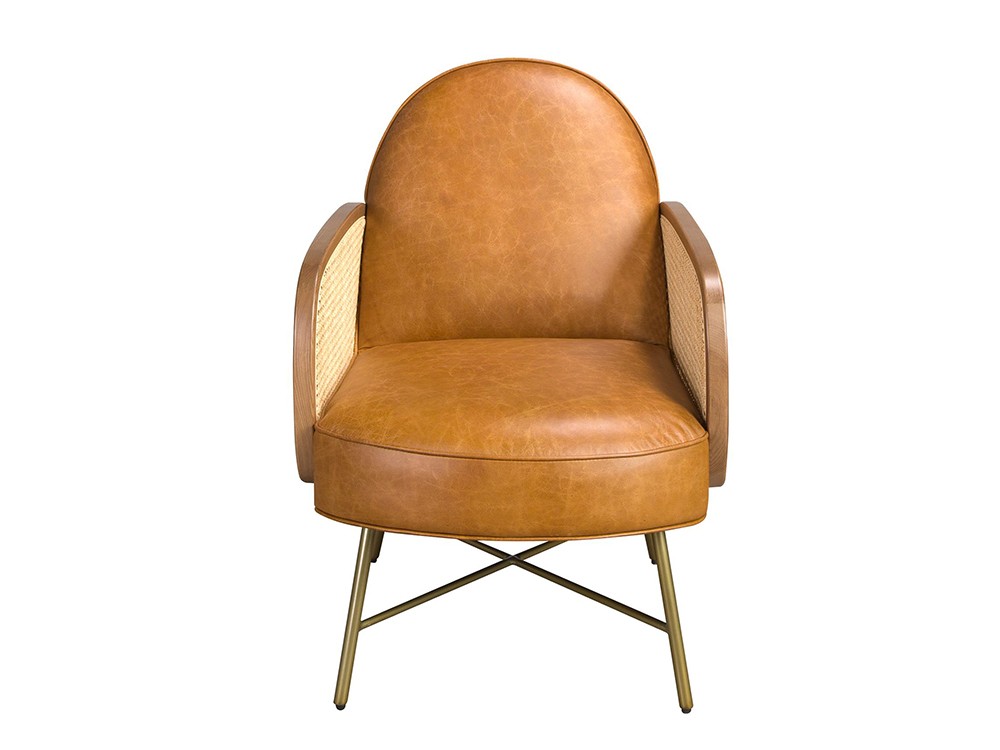 Base de acero pulido en color dorado, sillón tapizado 5162 de Ángel Cerdá