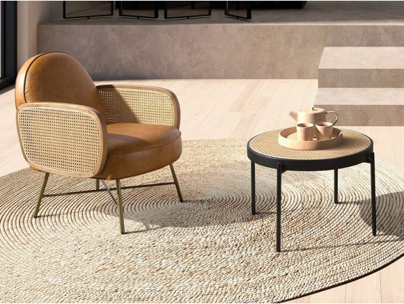 Sillón tapizado en piel natural 5162 de Ángel Cerdá