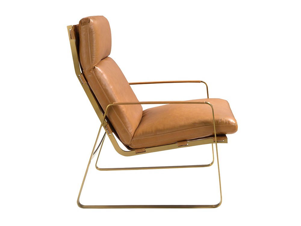 Patas y trasera de acero inoxidable en color dorado del sillón 5170 de Ángel Cerdá