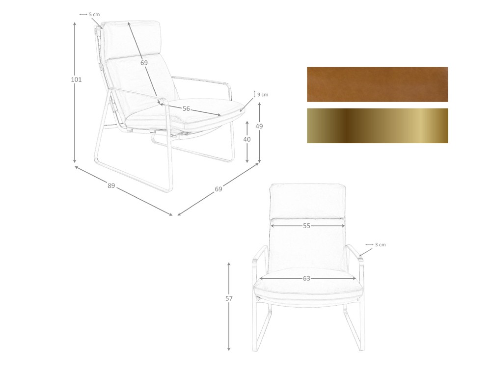 Medidas y acabados del sillón 5170 de Ángel Cerdá