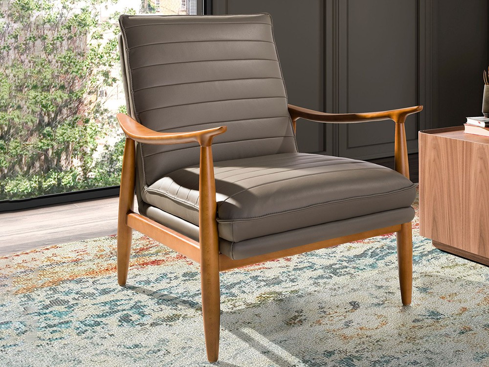 Sillón tapizado en piel natural 5130 de Ángel Cerdá