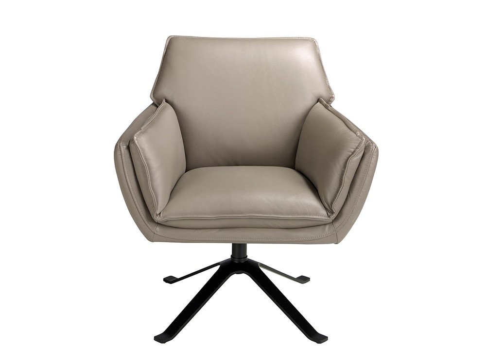 Sillón giratorio de diseño con asiento tapizado en piel 5125 de Ángel Cerdá