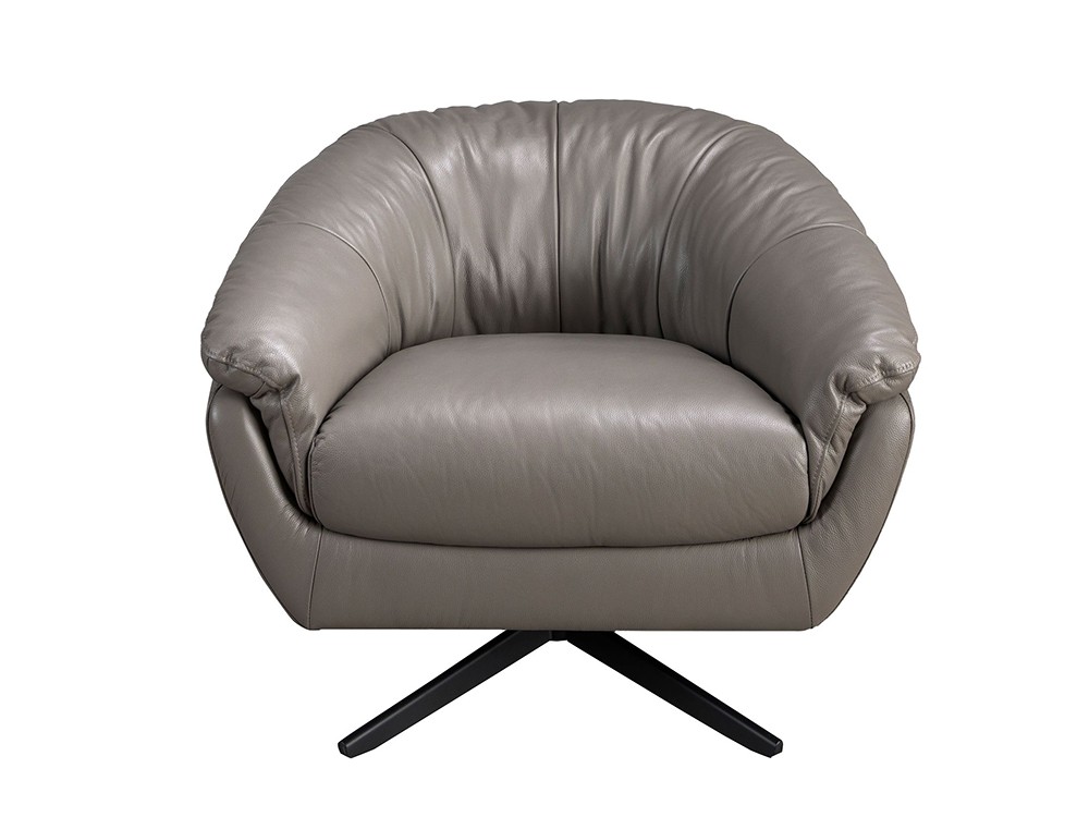 Sillón giratorio de diseño con asiento tapizado en piel 5138 de Ángel Cerdá