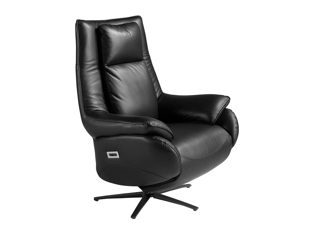 Sillón relax eléctrico giratorio tapizado en piel 5124 de Ángel Cerdá