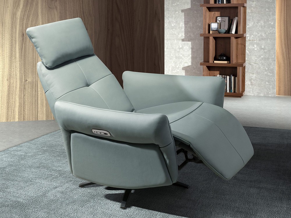 Sillón relax eléctrico giratorio tapizado en piel 5174 de Ángel Cerdá