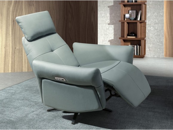 Sillón relax eléctrico giratorio tapizado en piel 5174 de Ángel Cerdá