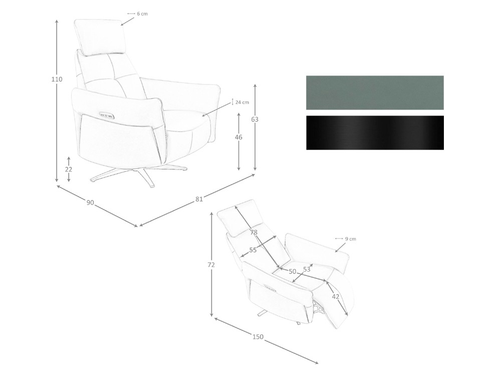 Medidas y acabados del sillón 5174 de Ángel Cerdá