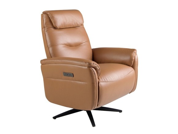 Sillón relax eléctrico giratorio tapizado en piel 5115 de Ángel Cerdá