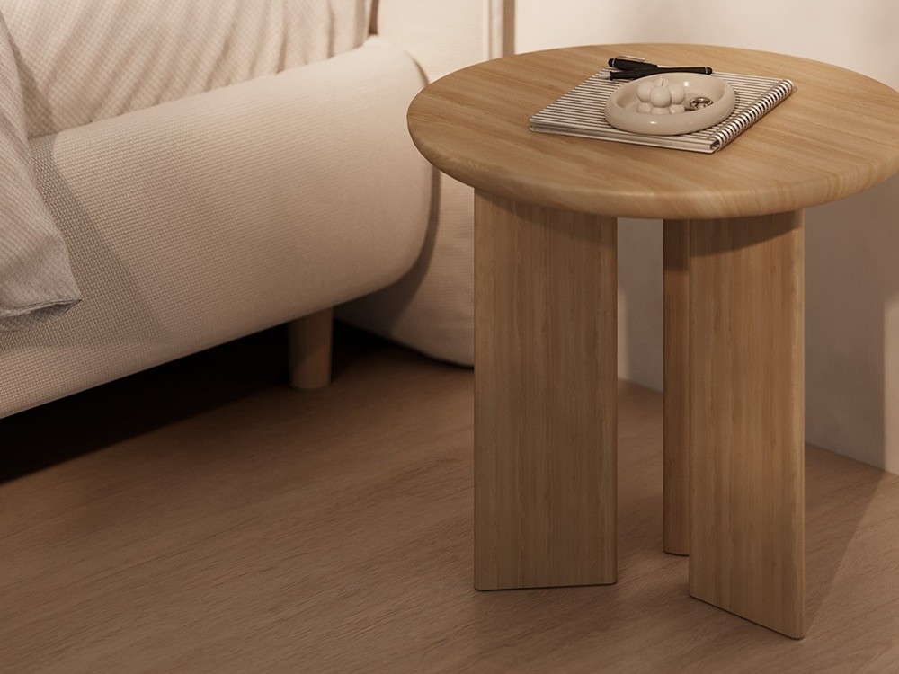 Mesa auxiliar de chapa natural de roble o nogal Zen de Unika