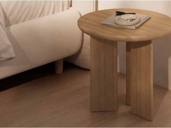Mesa auxiliar de chapa natural de roble o nogal Zen de Unika