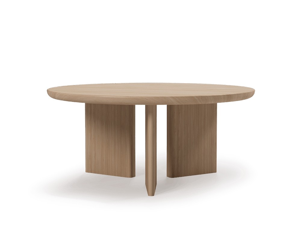 En chapa natural de roble, mesa de centro Zen de Unika