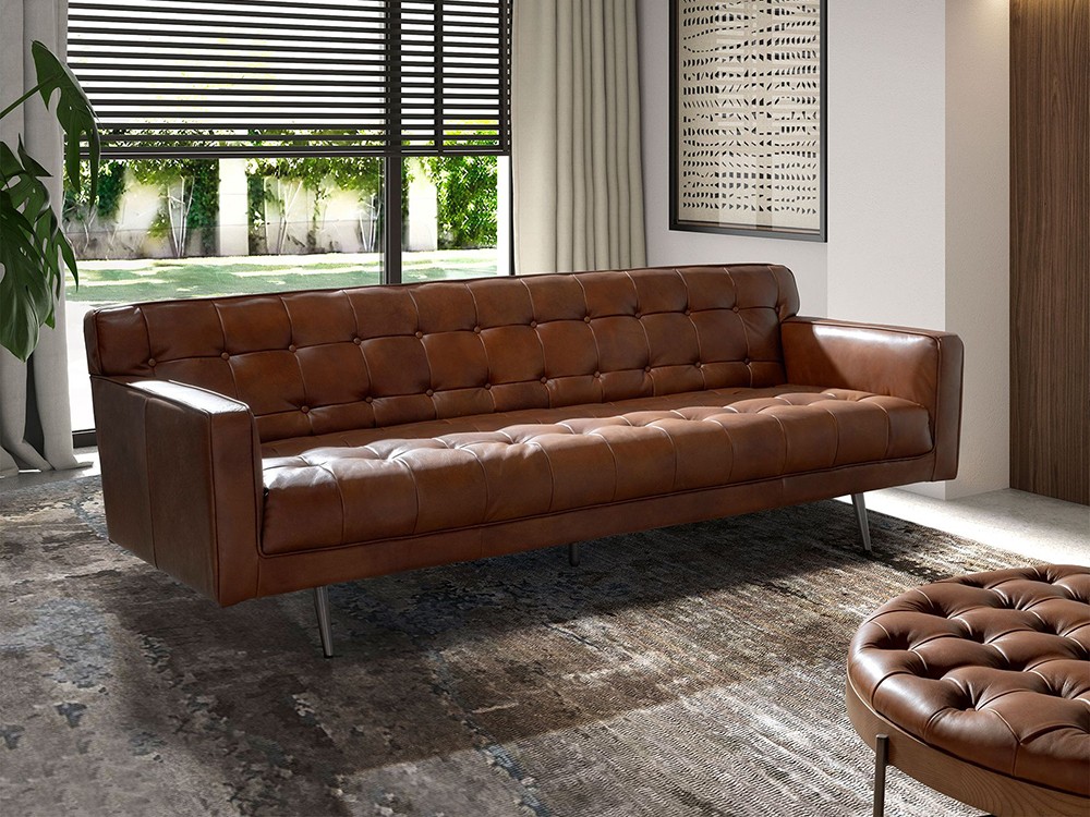 Sofá de dos o tres plazas tapizado en piel 6224 o 6225 de Ángel Cerdá