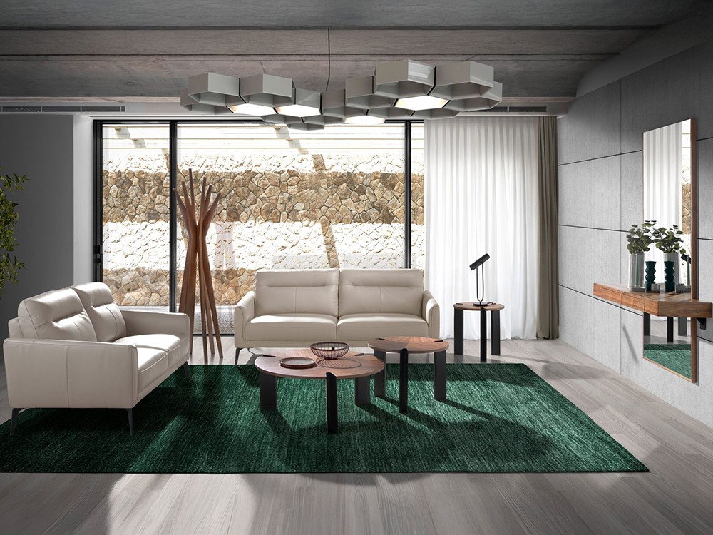 Sofá de dos o tres plazas tapizado en piel 6137 o 6138 de Ángel Cerdá