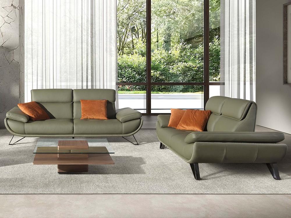 Sofá de dos o tres plazas tapizado en piel 6246 o 6245 de Ángel Cerdá