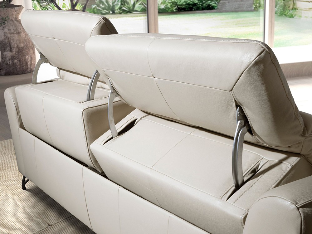 Detalle del tapizado en piel gris taupé Ángel Cerdá 6276 o 6264