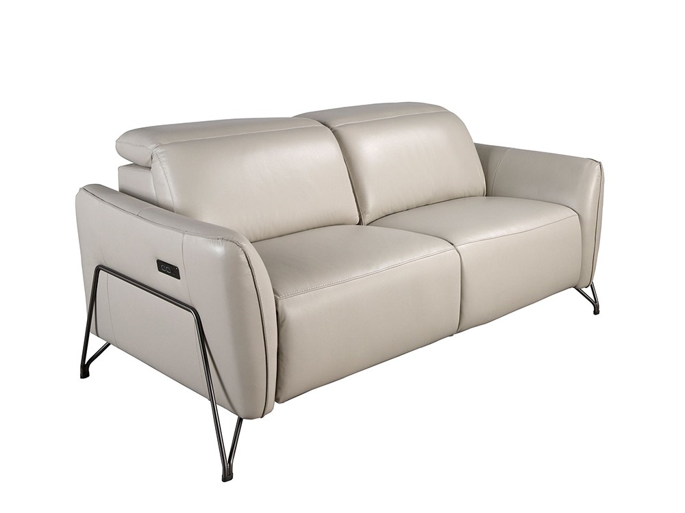 Sofá relax de dos plazas tapizado en piel arena 6276 de Ángel Cerdá