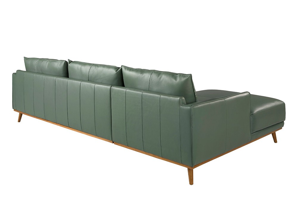 Tapizado en piel natural de origen vacuno en color verde de 1.25mm de espesor Ángel Cerdá