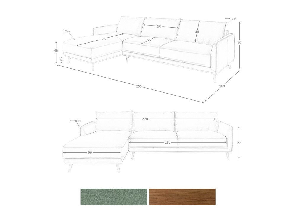 Medidas y acabados del sofá 6199 o 6200 de Ángel cerdá