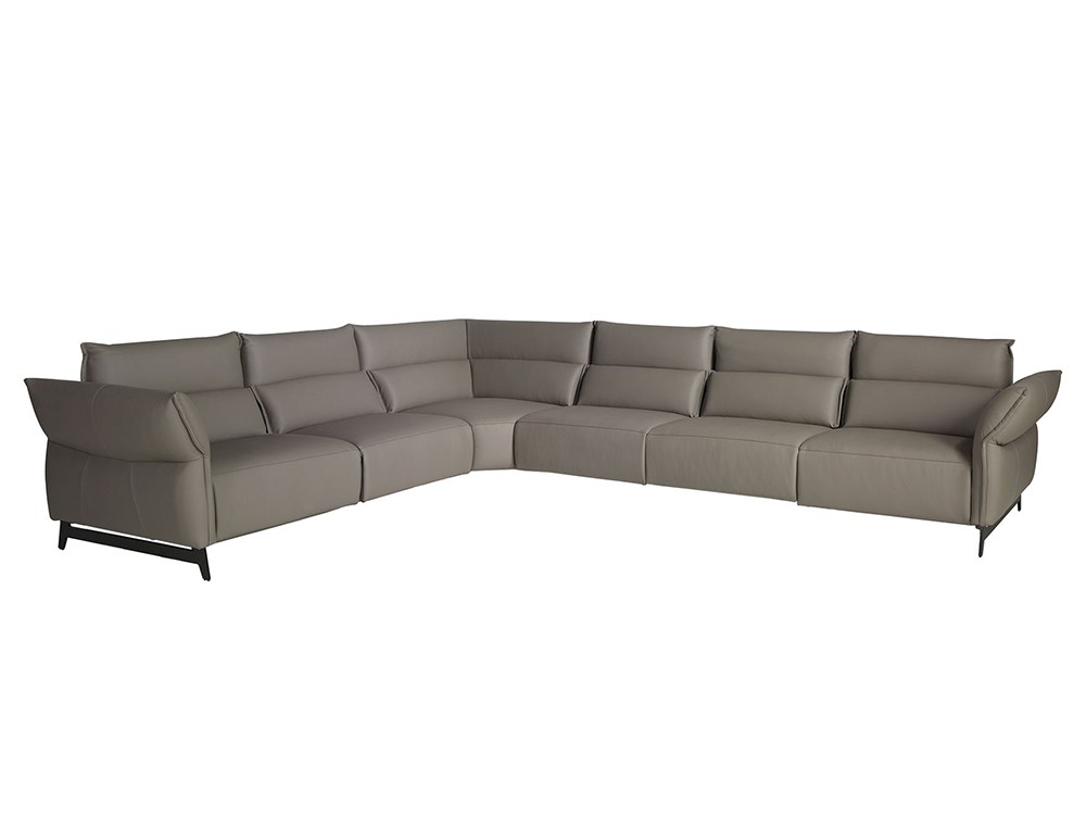 Sofá tapizado en piel natural de origen vacuno en color gris oscuro 6249 de Ángel Cerdá