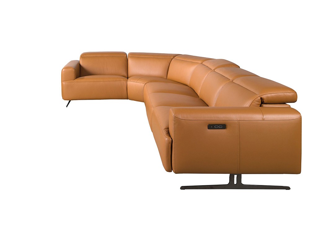 Sofá tapizado en piel natural de origen vacuno en color marrón 6263 de Ángel Cerdá