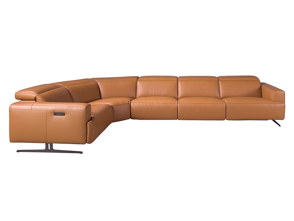 Con patas de acero inoxidable negro, sofá rincón 6263 de Ángel Cerdá