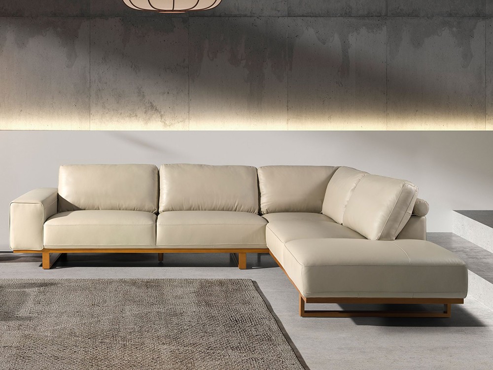 Sofá rincón terminal tapizado en piel 6203 o 6204 de Ángel Cerdá