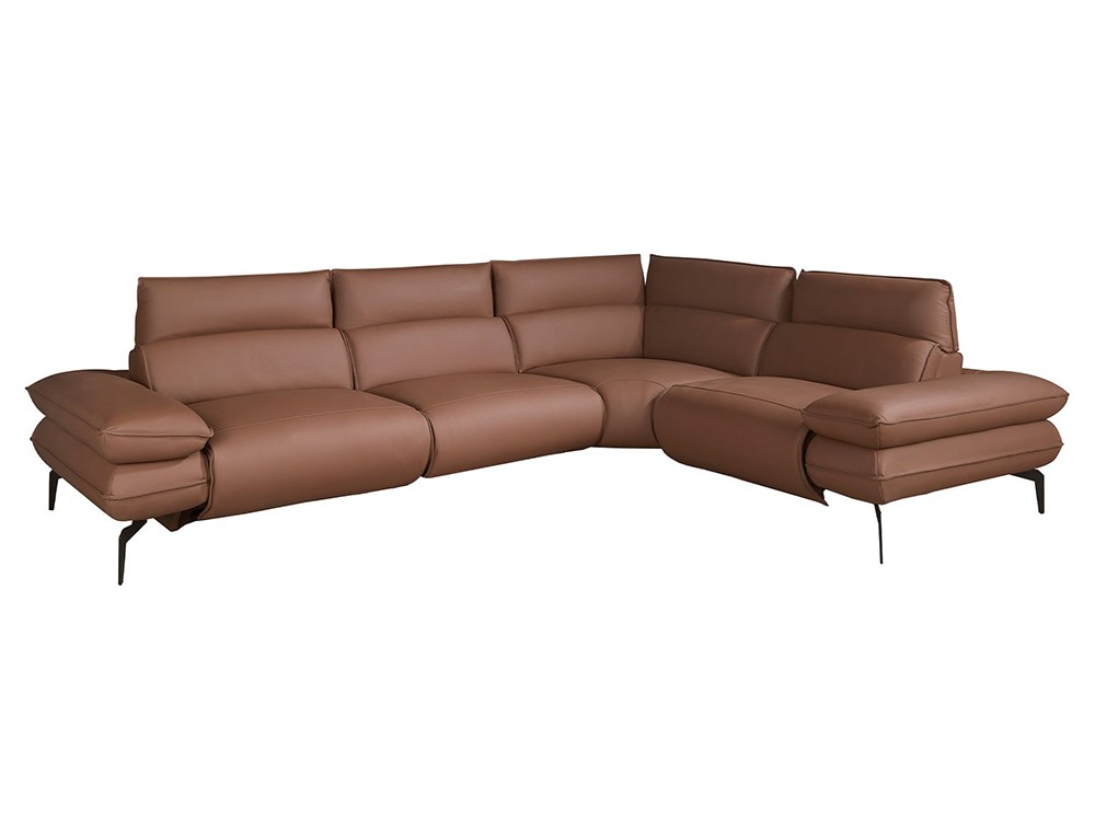 Sofá tapizado en piel natural de origen vacuno en color marrón 6239 de Ángel Cerdá