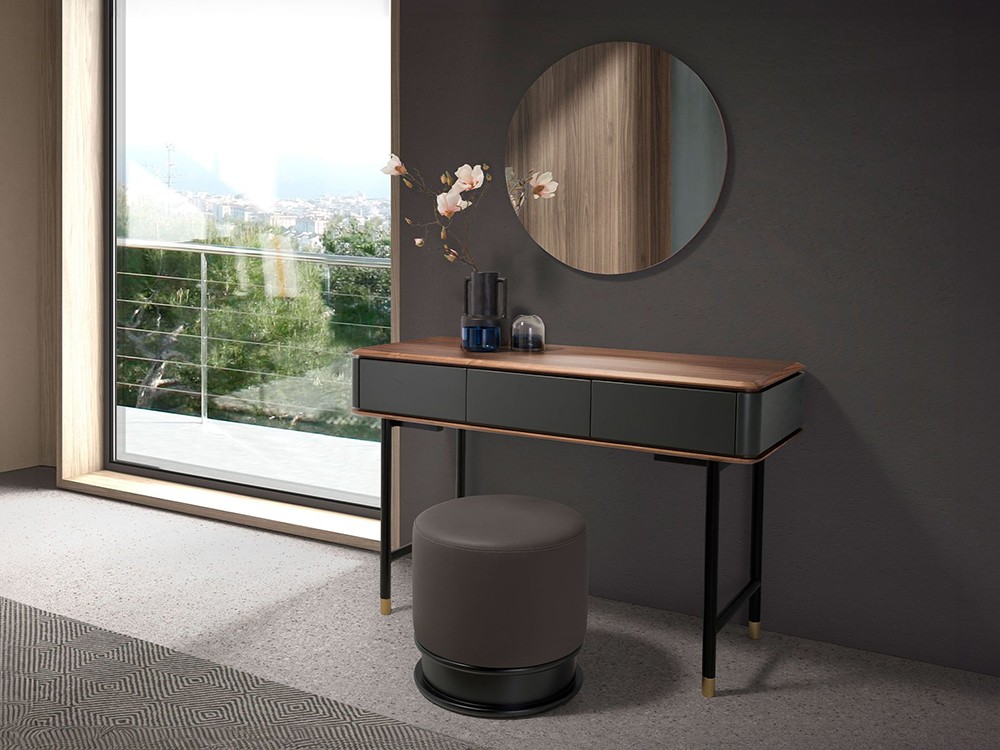 Consola escritorio de chapa natural de nogal 7171 de Ángel Cerdá