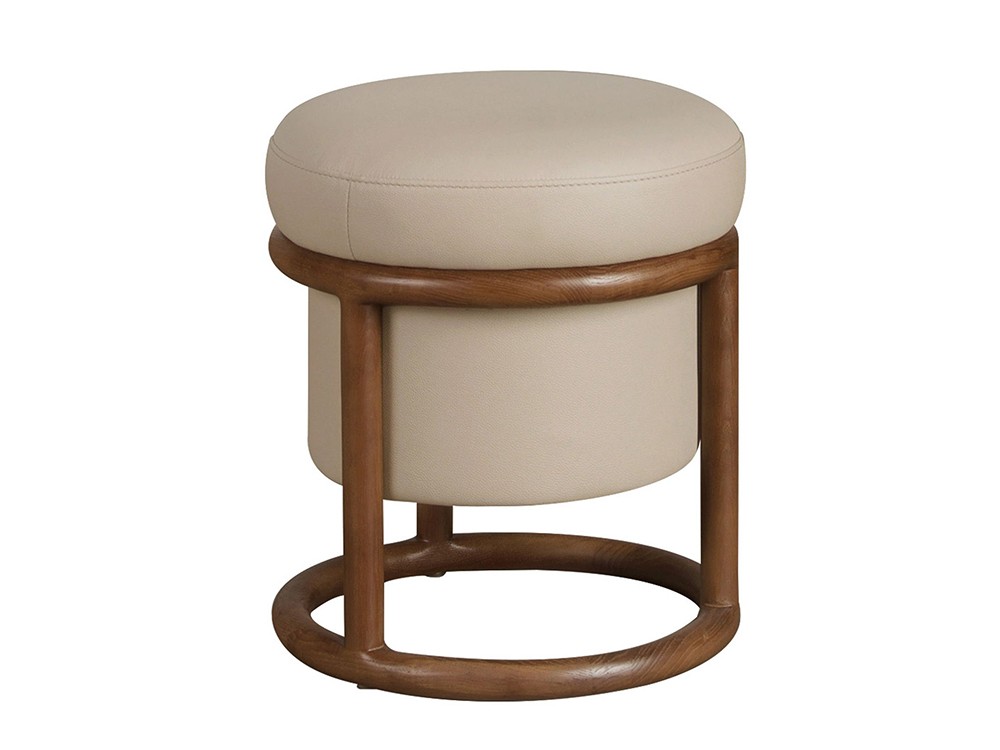 Con estructura en madera color nogal del puf polipiel 5176 de Ángel Cerdá