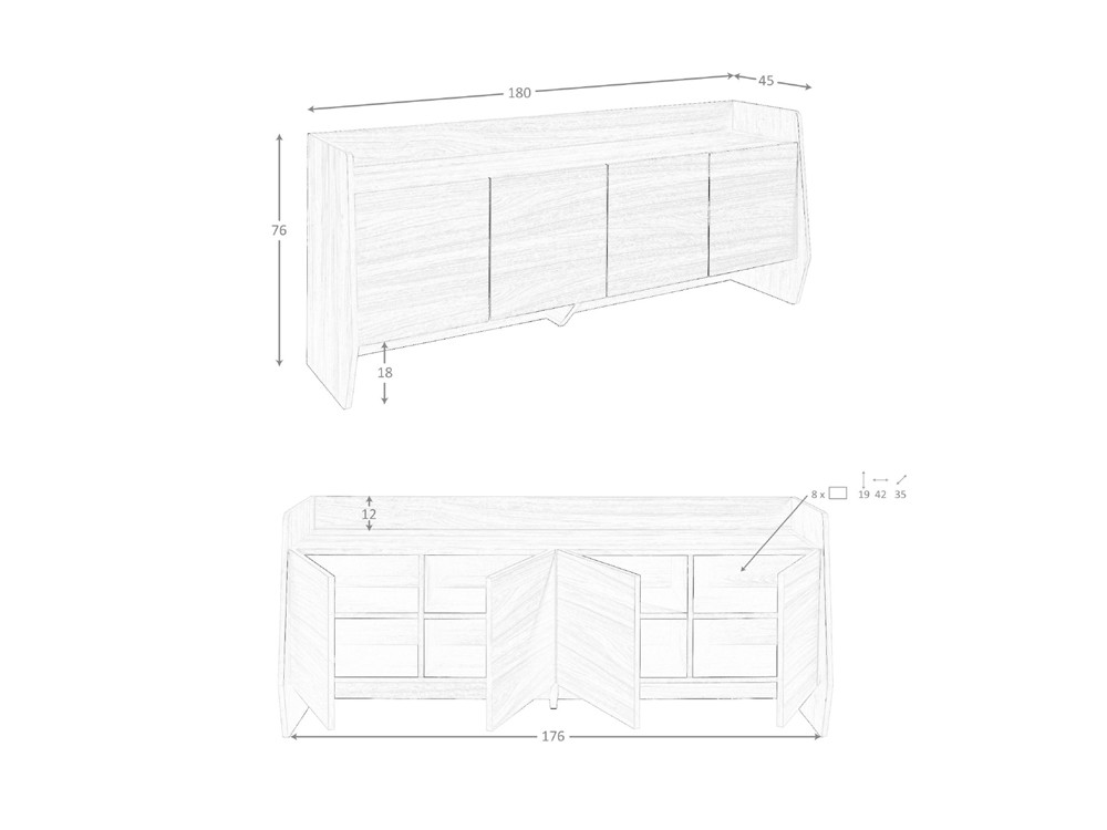 Medidas del aparador 3266 de Ángel cerdá