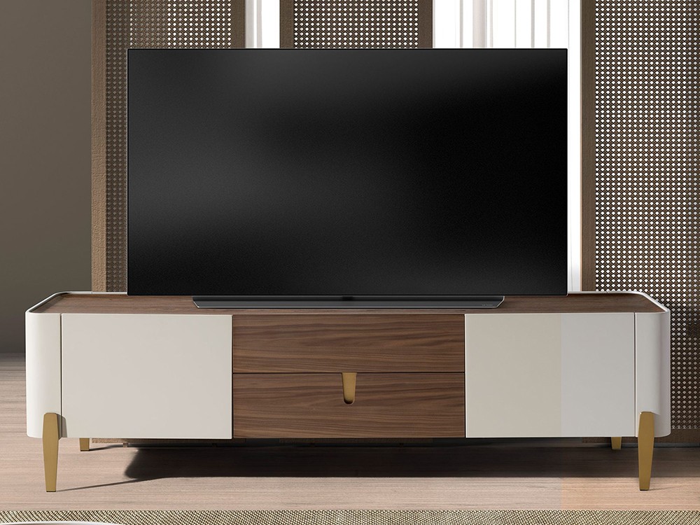 Mueble TV en chapa natural de nogal 3275 de Ángel Cerdá